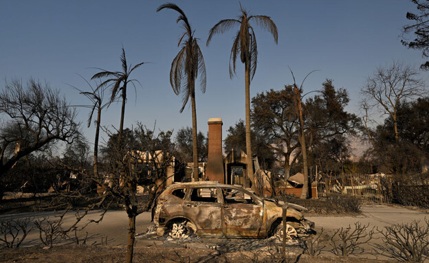 שריפות בשכונת אלטדנה בקליפורניה (צילום: getty images)