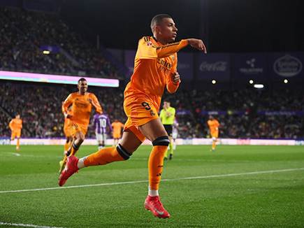 קיליאן אמבפה עם שלושער ראשון בריאל מדריד (Getty)