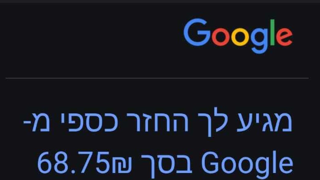 גוגל תחזיר כסף לישראלים (צילום: צילום מסך)