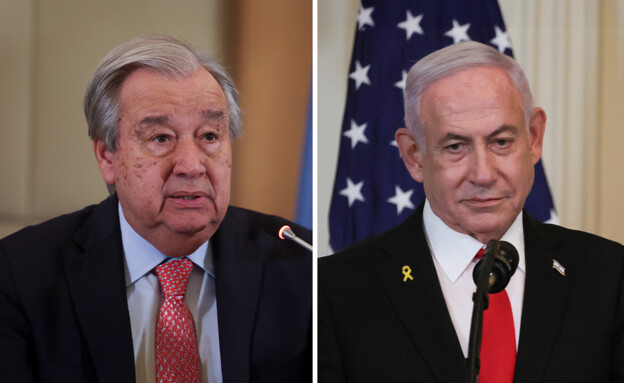 ראש הממשלה בנימין נתניהו ומזכ"ל האו"ם אנטוניו גוטר (צילום: Reuters)