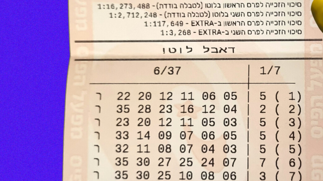 טופס הזכייה ב-30 מיליון שקל בהגרלת הלוטו (צילום: מפעל הפיס)