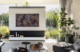 בית רז מלמד סלון קיר טלוויזיה (צילום: עמית גרון)