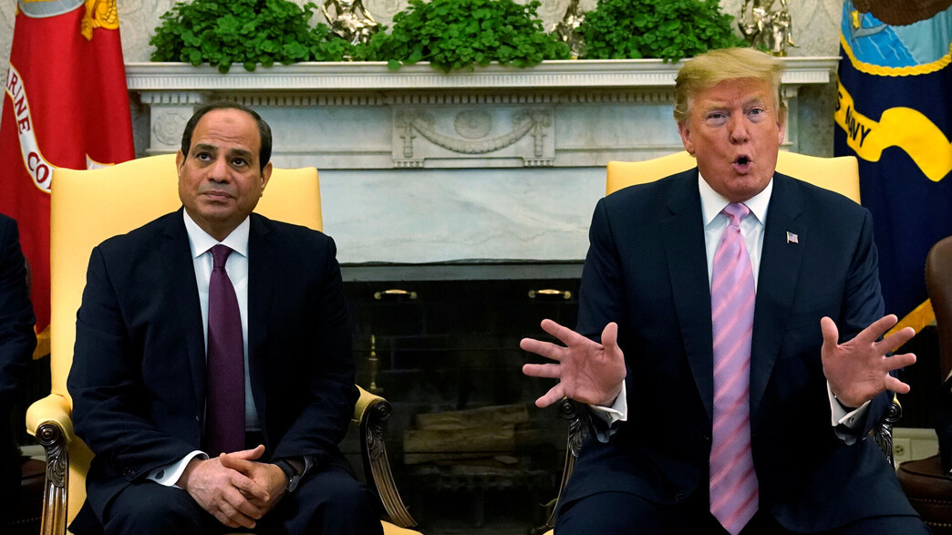 נשיא מצרים א-סיסי ונשיא ארה"ב דונלד טראמפ