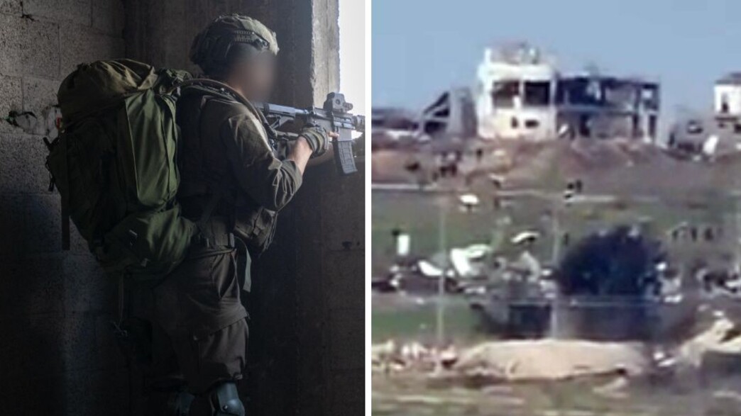 העזתים שהתקרבו לגדר וכוח צה"ל בגבול עזה (צילום: רשתות חברתיות לפי סעיף 27 א', דובר צה"ל)