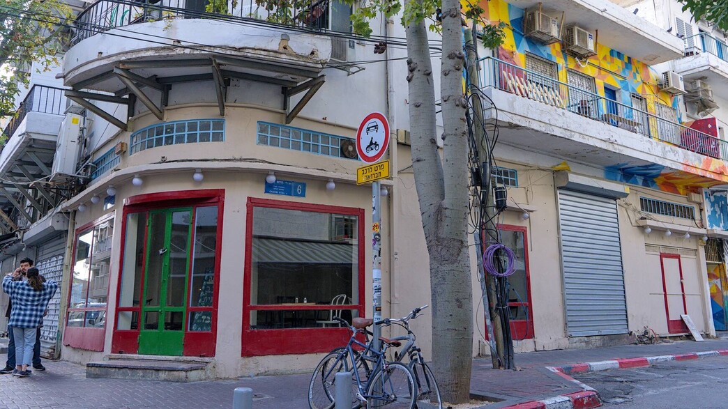 חנויות, רחוב, תל אביב, אילוסטרציה חנויות, רחוב, תל אביב, אילוסטרציה