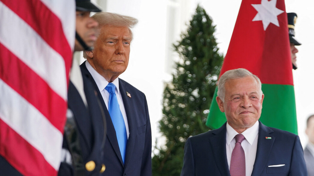 מלך ירדן עבדאללה ונשיא ארה"ב טראמפ