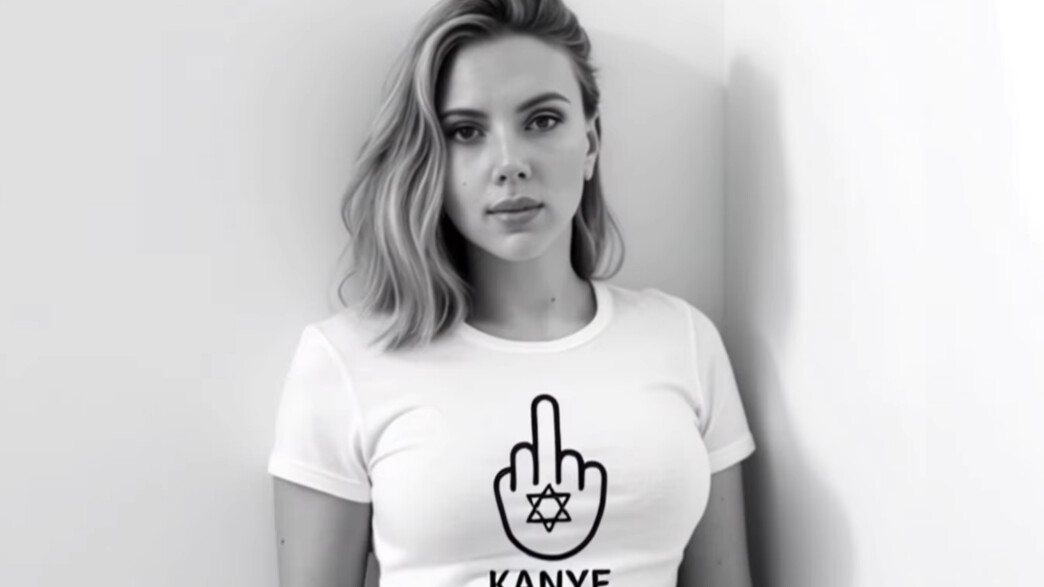 סקרלט ג'והנסון מתוך קליפ AI נגד אנטישמיות