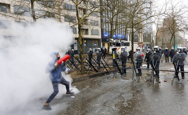 שיבושים בלגיה בריסל הפגנה