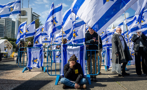 כיכר החטופים ביום החזרת החללים  (צילום: חיים גולדברג, פלאש 90)