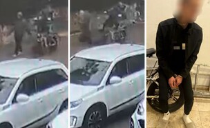 עובר עם האופניים החשמליים - ובועט בגב