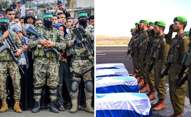 חטופים חללים, מחבלי חמאס (צילום: עבד רחים חטיב)