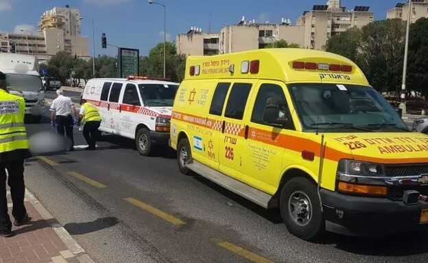 זירת התאונה שבה נהרג רוכב האופניים גיל רוזנשטיין ז
