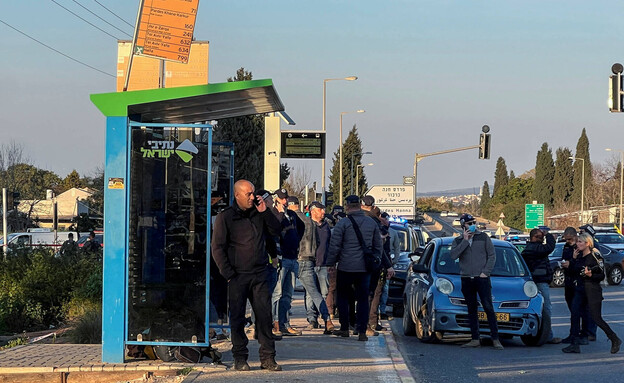 זירת הפיגוע בצומת כרכור (צילום: reuters)