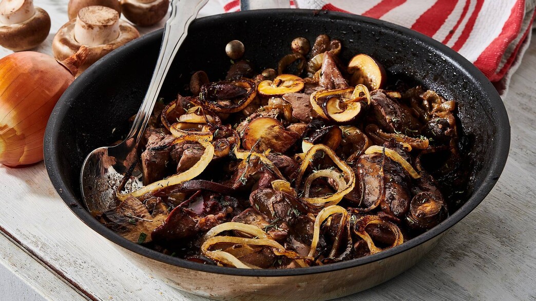 כבד עוף עם פטריות