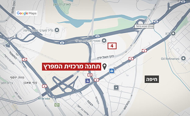 תחנת מרכזית המפרץ בחיפה, מפה (צילום: google maps)
