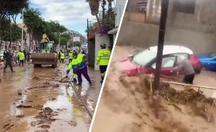 סערה באיים הקנריים (צילום: לפי סעיף א' לרשתות חברתיות)