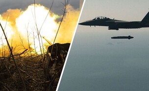מטוס קרב משגר את טיל השיוט (צילום: SAMEER AL-DOUMY/AFP/Getty Images | South Korean Defense Ministry/Getty Images)