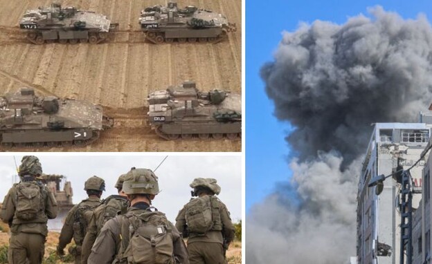 תקיפות מהאוויר והקרקע (צילום: OMAR AL-QATTAA/AFP via Getty Images | דובר צה"ל)