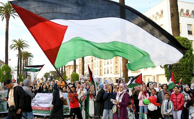 רבאט הפגנה אנטי ישראלית מרוקו (צילום: AFP, getty images)