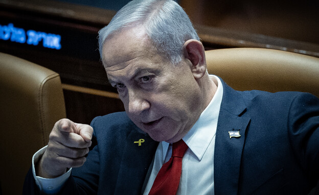בנימין נתניהו במליאת הכנסת (צילום: יונתן זינדל, פלאש 90)