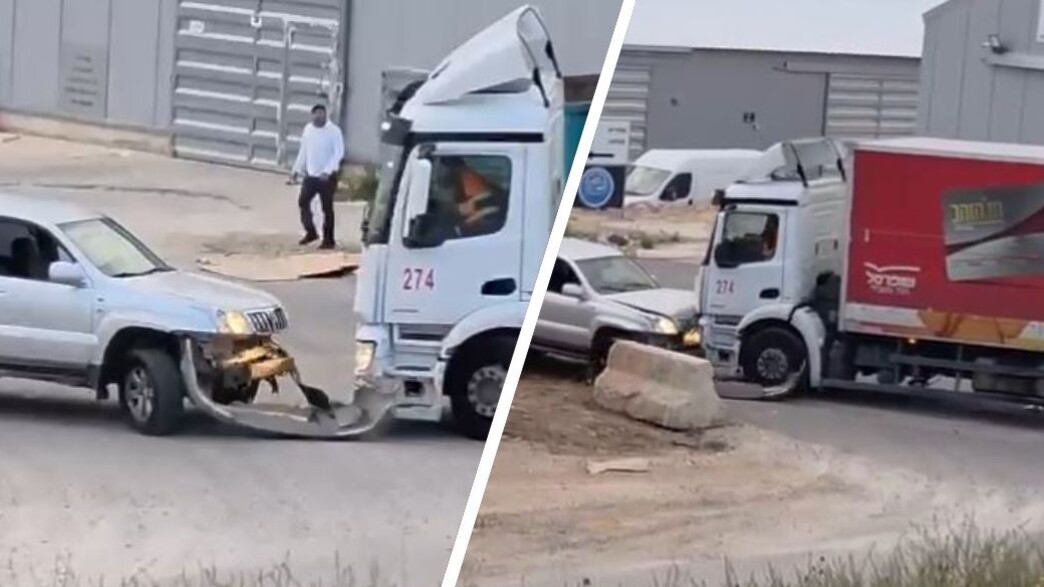 נהג משאית "שופרסל" רומס ג'יפ במושב מתתיהו