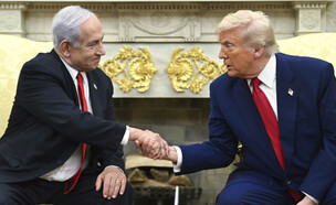 פגישת דונלד טראמפ ובנימין נתניהו בבית הלבן  (צילום: AP)