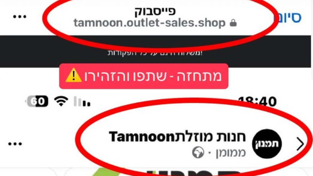 אתר אינטרנט ועמוד פייסבוק המתחזים לרשת תמנון אתר אינטרנט ועמוד פייסבוק המתחזים לרשת תמנון
