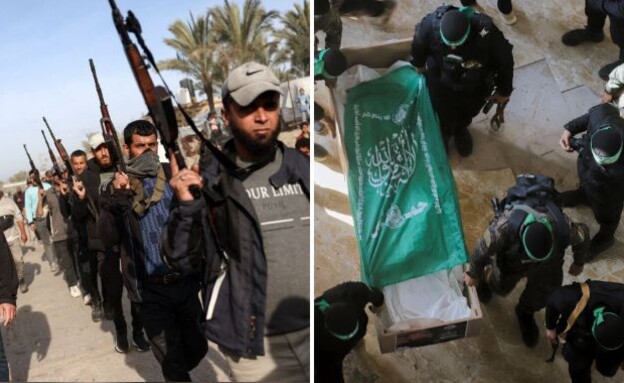 מחבלים ברצועה (צילום:  BASHAR TALEB | YOUSSEF ALZANOUN/Middle East Images/AFP via Getty Images)