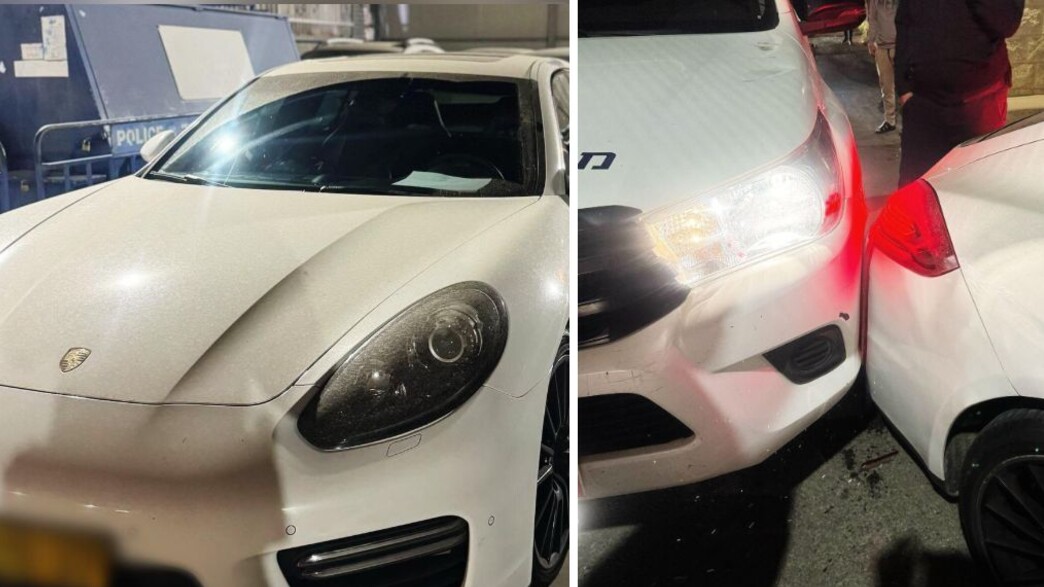 רכב הפורשה ורגע הפגיעה בניידת