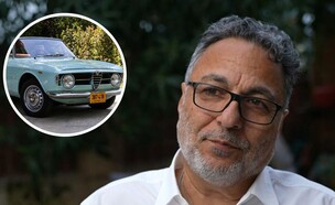חיים כהן ומכונית האספנות שלו (צילום: חיים כהן - מתוך ערב טוב עם גיא פינס, מתוך חשבון האינסטגרם)