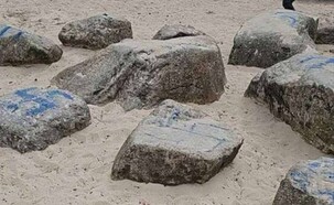 צלבי הקרס שצוירו בפארק השכונתי בלונדון (צילום: facebook)