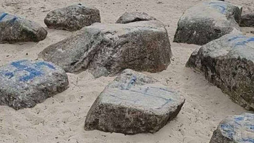צלבי הקרס שצוירו בפארק השכונתי בלונדון (צילום: facebook)