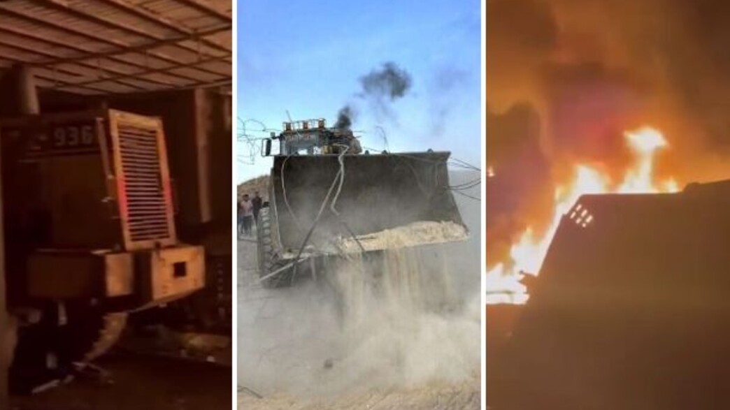 התקיפות ברצועה ואחד מסמלי הטבח (צילום: מתוך תיעוד שעלה ברשתות החברתיות, שימוש לפי סעיף 27א' לחוק זכויות יוצרים)