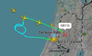 טיסת ישראייר חוזרת לנתב"ג (צילום: flightradar24)