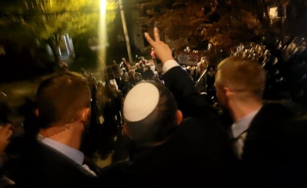 הפגנה פרו פלסטינית מחוץ לנאומו של איתמר בן גביר