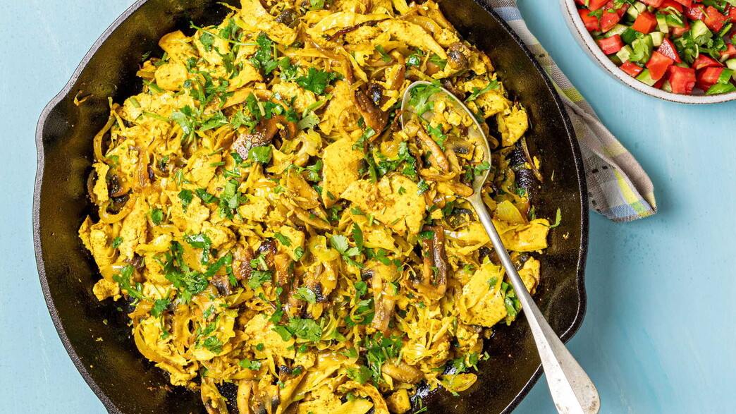 שווארמה טופו, כרוב ופטריות