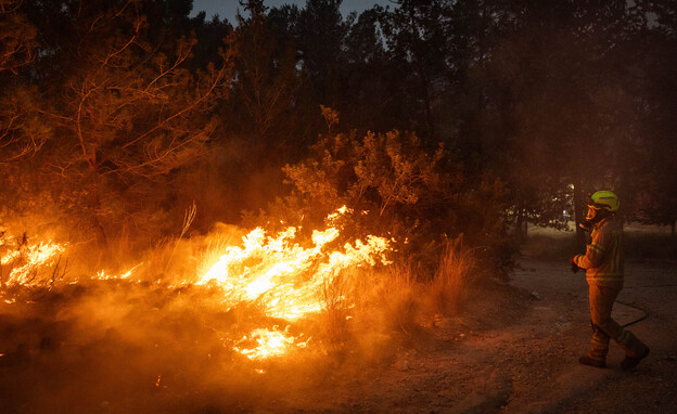 שרפת הענק בירושלים  (צילום: יונתן זינדל, פלאש 90)
