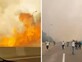 נהגים נוטשים את הרכב ונמלטים, האש משתוללת: התיעודים הדרמטיים מהשריפות