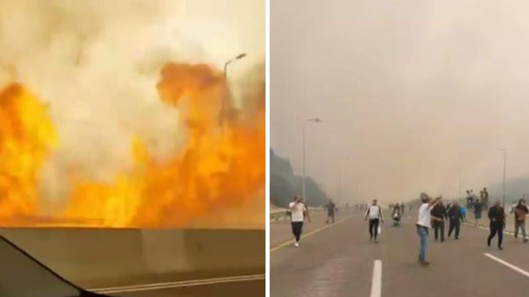 שריפה בכביש 1