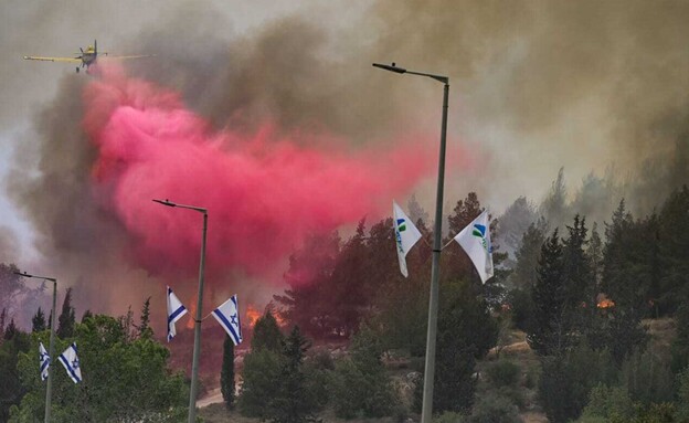 שרפת ענק בהרי ירושלים  (צילום: קובי ריכטר, כבאות והצלה לישראל)