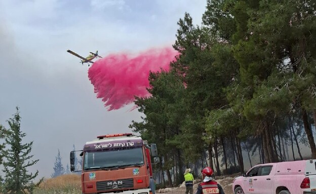 כוחות כיבוי אש פועלים לכיבוי השריפות בהרי ירושלים