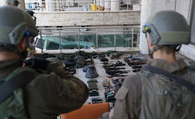 מאגר אמל״ח שנתפס בעזה (צילום: דובר צה