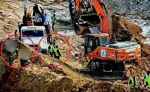 הפועלים במיקום הרגיש (צילום: פרטי)