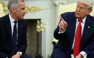 ראש ממשלת קנדה מארק קרני ונשיא ארה"ב דונלד טראמפ (צילום: reuters)