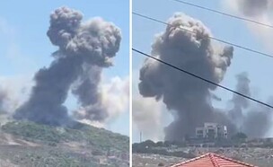 עמודי העשן שתועדו באמצע היום