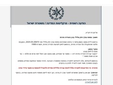 הודעת הפייק שנשלחה