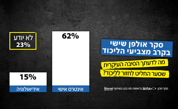 סקר אולפן שישי בקרב מצביעי הליכוד (צילום: חדשות 12)