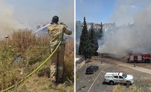 שריפה נרחבת בין יפיע לנצרת - הוזנקו מטוסי כיבוי (צילום: דוברות כבאות והצלה לישראל | מחוז צפון)