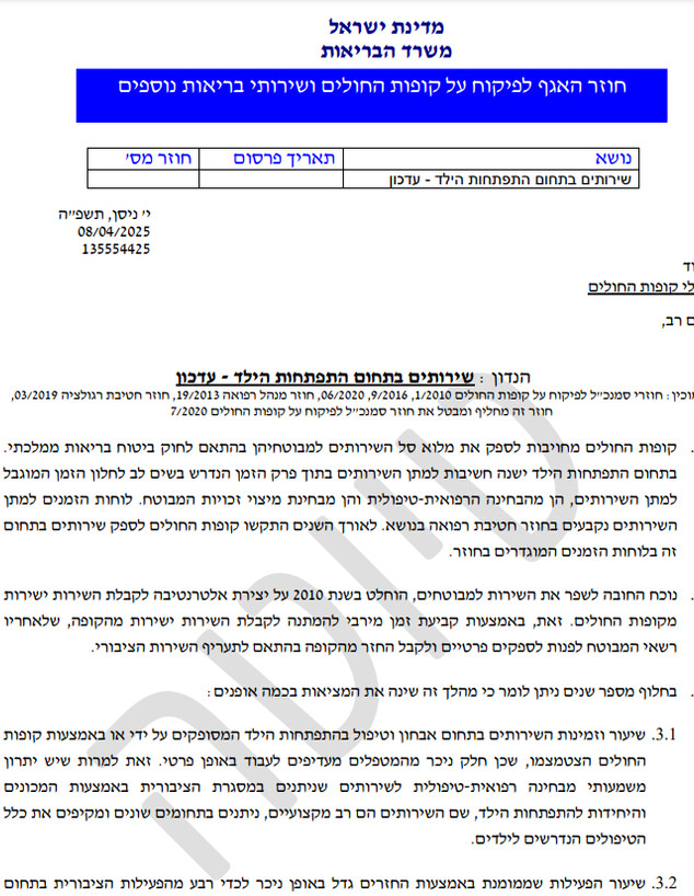 הקול הקורא שפרסם משרד הבריאות