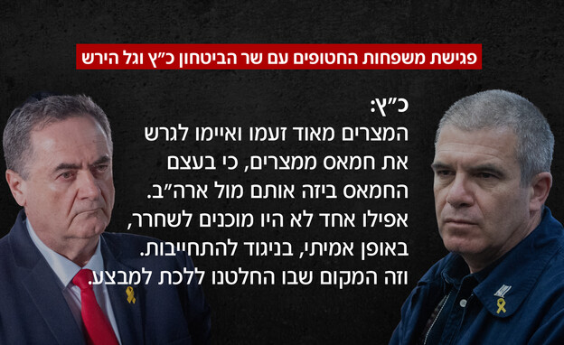 פגישת משפחות החטופים עם שר הביטחון כ